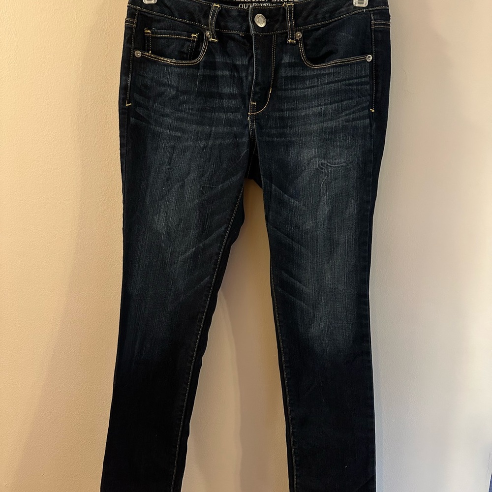 American Eagle Outfitters Women's Dark Blue Skinny Jeans